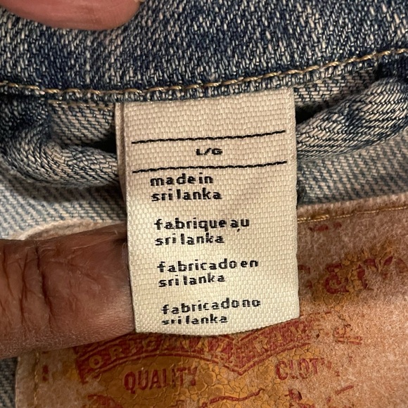 EUC Levi Strauss Denim Button~Down Short Waist Jacket Sz Lg Silver Buttons denim - Picture 5 of 9
